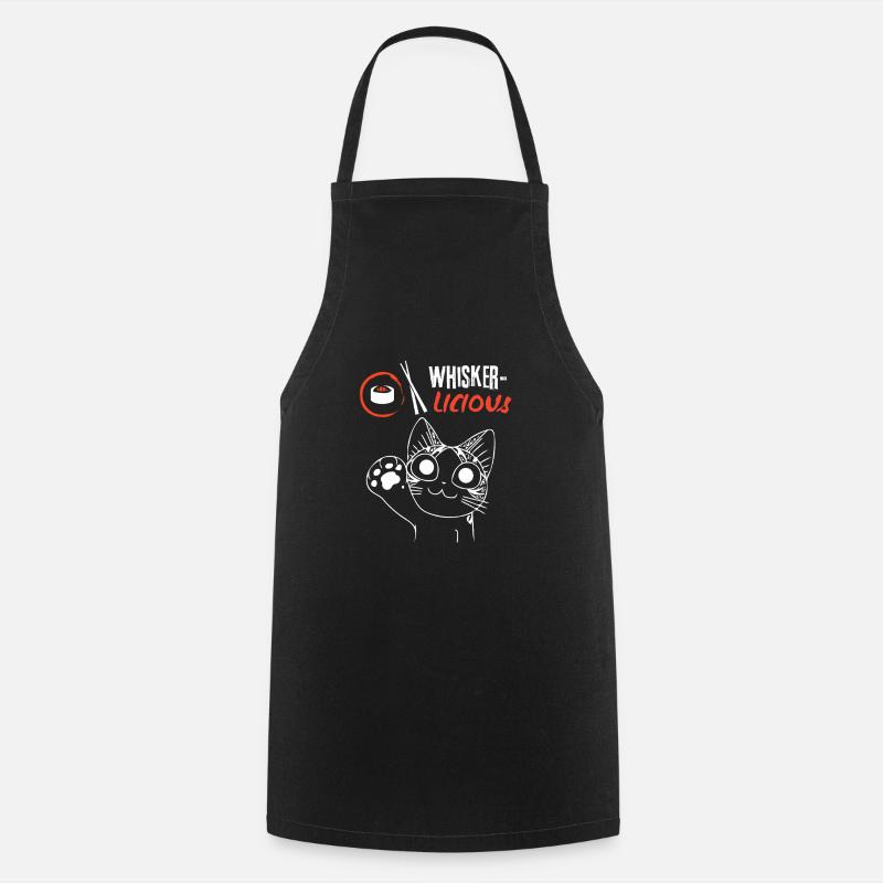 Whiskerlicious Bites – Sushi for Cat Lovers - Cooking Apron - black