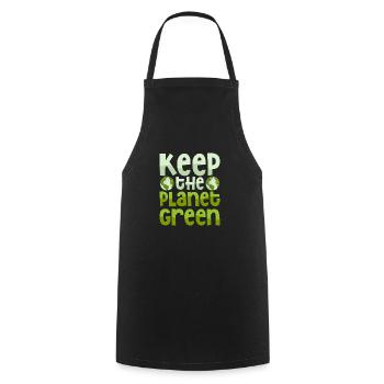 Keep The Planet Green Earth Day Planet - Cooking Apron - black - Front - AI Model Male 185 dark (185cm)