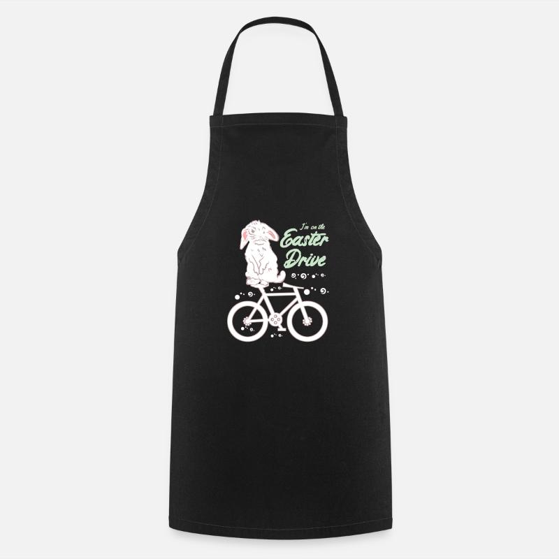 Lapin de Pâques avec vélo - Tablier de cuisine - noir