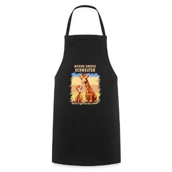 GIRAFFES BECOME A BIG SISTER - Cooking Apron - black - Front - AI Model Male 185 dark (185cm)