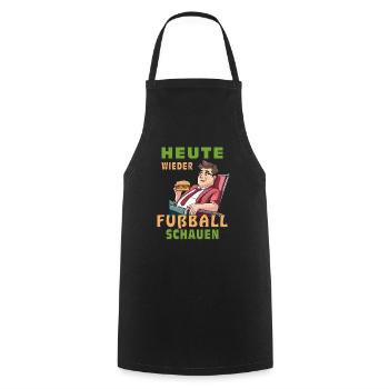 MANN HEUTE WIEDER FUßBALL SCHAUEN - Kochschürze - Schwarz - Vorne - AI Model Male 185 dark (185cm)