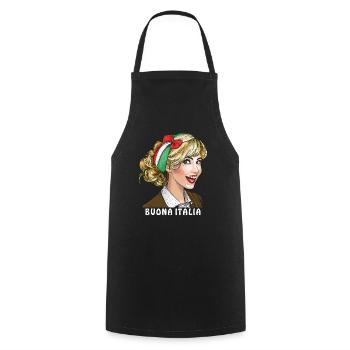 FEMME ITALIE BUONA ITALIA - Tablier de cuisine - noir - Devant - AI Model Male 185 dark (185cm)