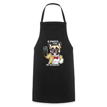 HUND SMARTPHONE A PHOTO FOR MY DEAREST - Cooking Apron - black - Front - AI Model Male 185 dark (185cm)