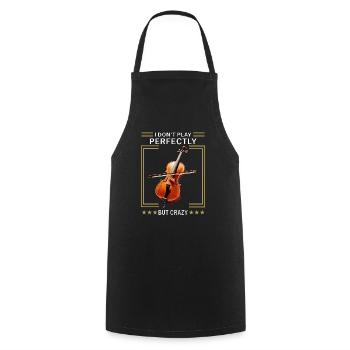 CELLO I DON'T PLAY PERFECTLY BUT CRAZY - Cooking Apron - black - Front - AI Model Male 185 dark (185cm)