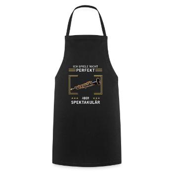 CLARINET I DON'T PLAY PERFECTLY - Cooking Apron - black - Front - AI Model Male 185 dark (185cm)
