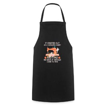 It Started Out As A Harmless Hobby Quilting Quilt - Cooking Apron - black - Front - AI Model Male 185 dark (185cm)