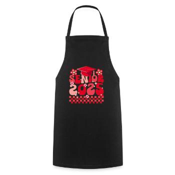 Senior 2025 Graduation Retro Style - Cooking Apron - black - Front - AI Model Male 185 dark (185cm)