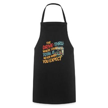 Drive Thru Operator Job Profession Fast Food - Cooking Apron - black - Front - AI Model Male 185 dark (185cm)