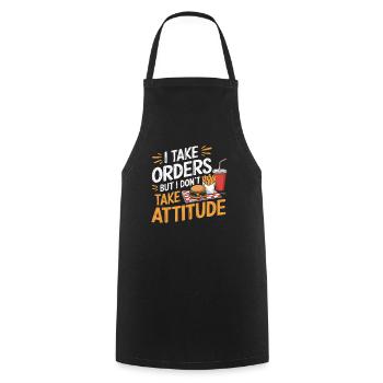Drive Thru Operator Job Profession Fast Food - Cooking Apron - black - Front - AI Model Male 185 dark (185cm)