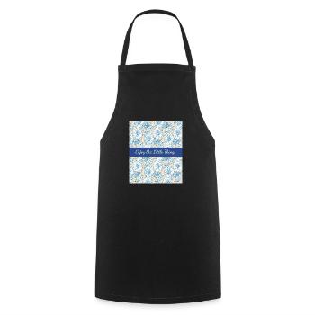 Enjoy the little things with floral patterns - Cooking Apron - black - Front - AI Model Male 185 dark (185cm)
