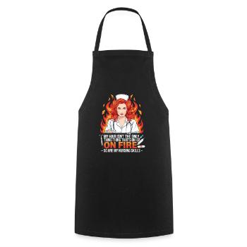 Readhead Nurse Hospital Red Hair RN Ginger Nursing - Cooking Apron - black - Front - AI Model Male 185 dark (185cm)