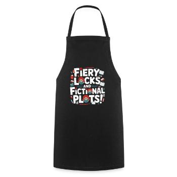 Redhead Bookworm Ginger Hair Reading Books - Cooking Apron - black - Front - AI Model Male 185 dark (185cm)