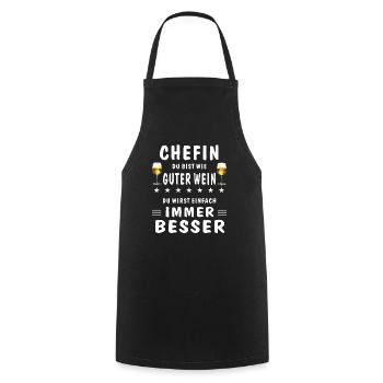CHEFIN DU WIRST IMMER BESSER - Kochschürze - Schwarz - Vorne - AI Model Male 185 dark (185cm)