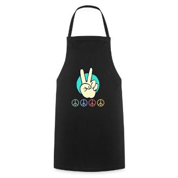 Planche d’art de la paix 1 Exemplaire 3 - Tablier de cuisine - noir - Devant - AI Model Male 185 dark (185cm)
