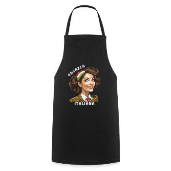 FEMME ITALIE RAGAZZA ITALIANA - Tablier de cuisine - noir - Devant - AI Model Male 185 dark (185cm)