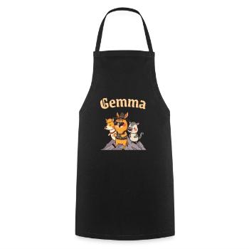 Bayrisch Wandern Spruch Gemma lustige Tiere - Kochschürze - Schwarz - Vorne - AI Model Male 185 dark (185cm)