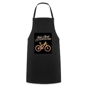 Trails Await The Adventure Bike Trail - Cooking Apron - black - Front - AI Model Male 185 dark (185cm)