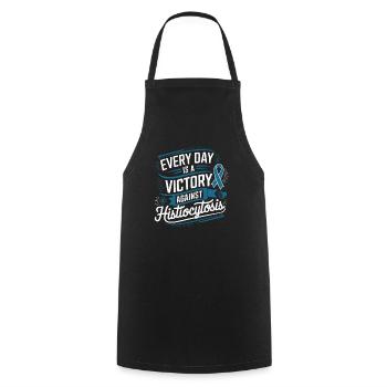 Histiocytosis Awareness Blood Disease Blue Ribbon - Cooking Apron - black - Front - AI Model Male 185 dark (185cm)