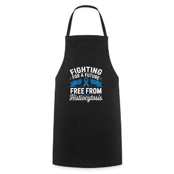 Histiocytosis Awareness Blood Disease Blue Ribbon - Cooking Apron - black - Front - AI Model Male 185 dark (185cm)