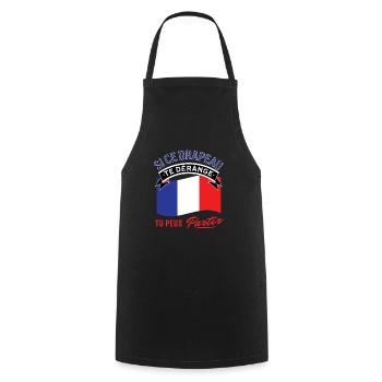 Fierté du drapeau français - Tablier de cuisine - noir - Devant - AI Model Male 185 dark (185cm)