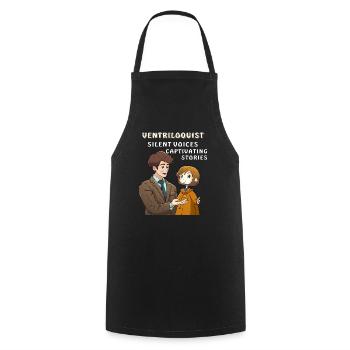 VENTRILOQUIST SILENT VOICES CAPTIVATING STORIES - Cooking Apron - black - Front - AI Model Male 185 dark (185cm)