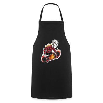 FLAMING SKATEBOARD - Cooking Apron - black - Front - AI Model Male 185 dark (185cm)