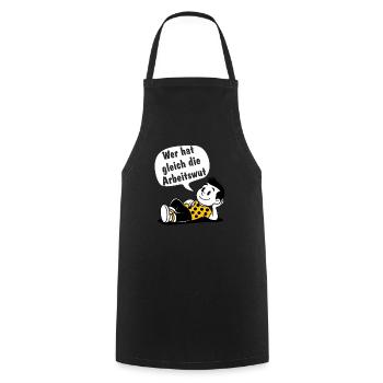 Qui a le bourreau de travail - Tablier de cuisine - noir - Devant - AI Model Male 185 dark (185cm)