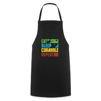 Eat Sleep Cornhole Repeat Spieler - Kochschürze - Schwarz - Vorne - AI Model Male 185 dark (185cm)