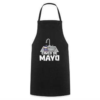Cinco De Mayo Funny Washbasin Motif - Cooking Apron - black - Front - AI Model Male 185 dark (185cm)