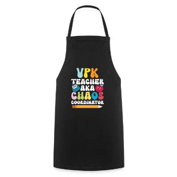 Vpk -lehrer Aka Chaos -koordinator - Kochschürze - Schwarz - Vorne - AI Model Male 185 dark (185cm)