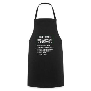 Programmeur d’humour de processus de développement de logiciels - Tablier de cuisine - noir - Devant - AI Model Male 185 dark (185cm)