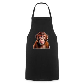 Affe - Kochschürze - Schwarz - Vorne - AI Model Male 185 dark (185cm)