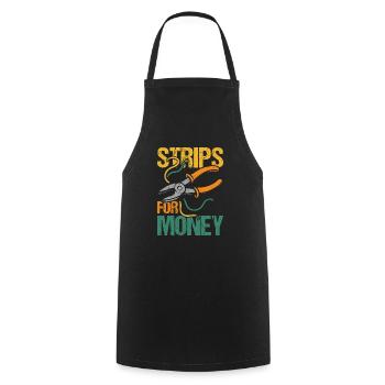 Bandes pour l’argent Électricien - Tablier de cuisine - noir - Devant - AI Model Male 185 dark (185cm)
