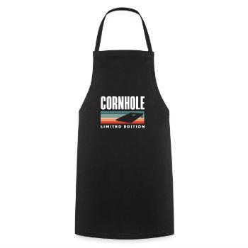 Cornhole Spieler Limited Edition Vintage Style - Kochschürze - Schwarz - Vorne - AI Model Male 185 dark (185cm)
