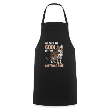 All the cats are cool, but tiny cheetahs - Cooking Apron - black - Front - AI Model Male 185 dark (185cm)
