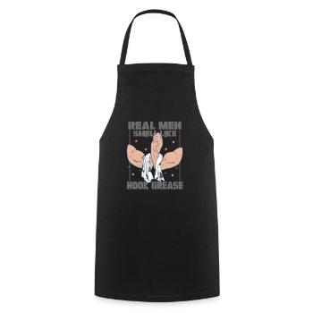 Docker Real Men Smell Like Hook Greash - Cooking Apron - black - Front - AI Model Male 185 dark (185cm)