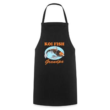 Poisson Koi Grand-père Koi Nishikigoi Cadeau - Tablier de cuisine - noir - Devant - AI Model Male 185 dark (185cm)