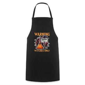 AVERTISSEMENT! SORCIÈRES UNIQUEMENT - CADEAU D’HALLOWEEN - Tablier de cuisine - noir - Devant - AI Model Male 185 dark (185cm)