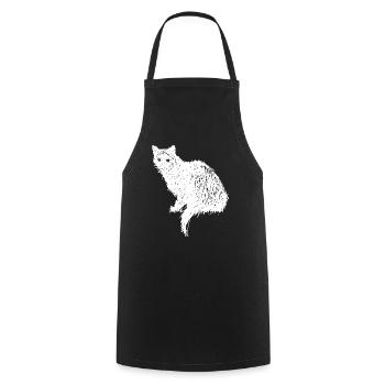 Chat vintage effrayant – Halloween - Tablier de cuisine - noir - Devant - AI Model Male 185 dark (185cm)