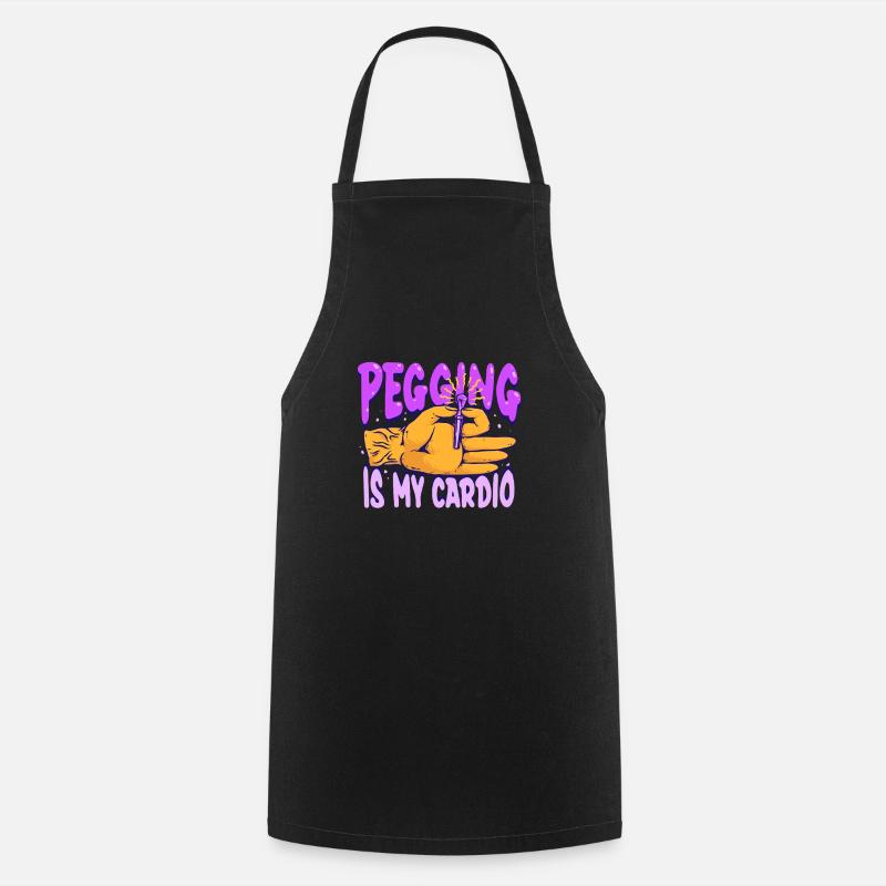 Le pegging de cribbage est mon cardio - Tablier de cuisine - noir