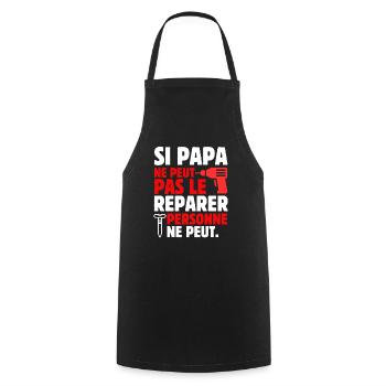 Papa bricoleur artisan humour bricolage papa - Tablier de cuisine - noir - Devant - AI Model Male 185 dark (185cm)