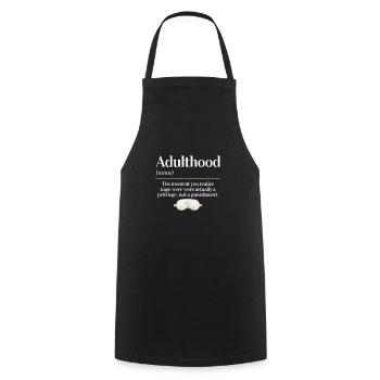 Âge adulte : reconnaître la sieste comme un privilège - Tablier de cuisine - noir - Devant - AI Model Male 185 dark (185cm)