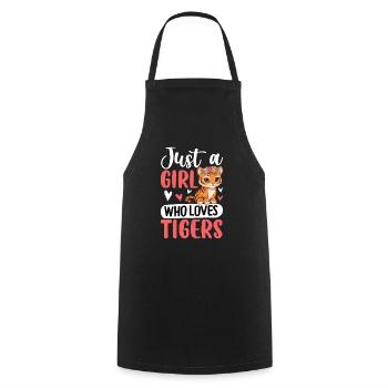 Just a Girl Who Loves Tigers - Cooking Apron - black - Front - AI Model Male 185 dark (185cm)