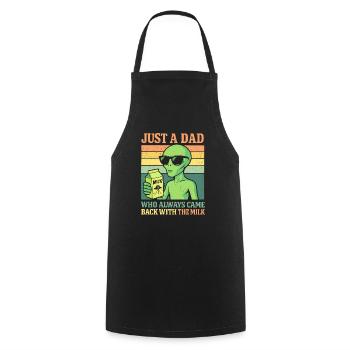 Juste un papa qui revenait toujours, papa extraterrestre - Tablier de cuisine - noir - Devant - AI Model Male 185 dark (185cm)