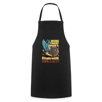 French Horn More Twists Than A Mystery Musician - Cooking Apron - black - Front - AI Model Male 185 dark (185cm)