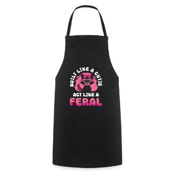 Drôle mignon raton laveur sauvage Mème - Tablier de cuisine - noir - Devant - AI Model Male 185 dark (185cm)