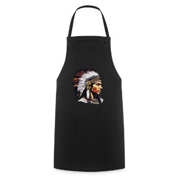 INDIEN - Tablier de cuisine - noir - Devant - AI Model Male 185 dark (185cm)