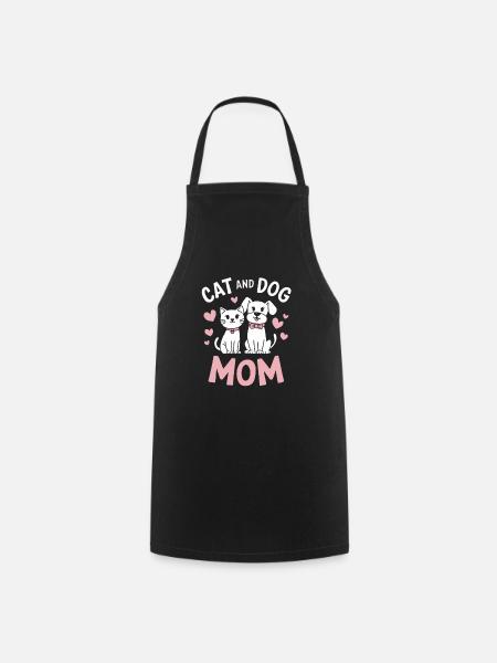 Katzen Hunde Mama Tierliebe Design - Kochschürze - Schwarz