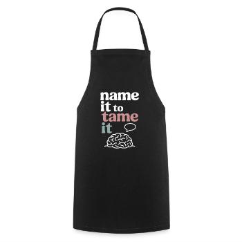 Therapy Affirmation Mindfulness Quote Feelings - Cooking Apron - black - Front - AI Model Male 185 dark (185cm)