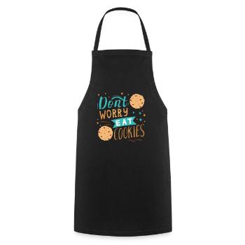 Ne vous inquiétez pas et mangez des biscuits - Tablier de cuisine - noir - Devant - AI Model Male 185 dark (185cm)